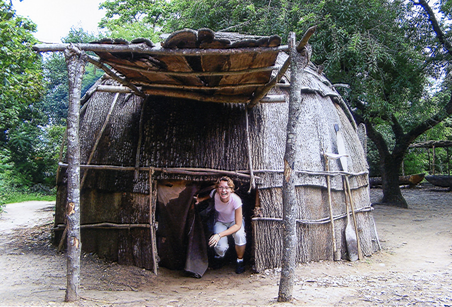 Meeting some folks in 17th Century Village, Wampanoag Homesite, Plymouth, MA, First Thankgiving in American History